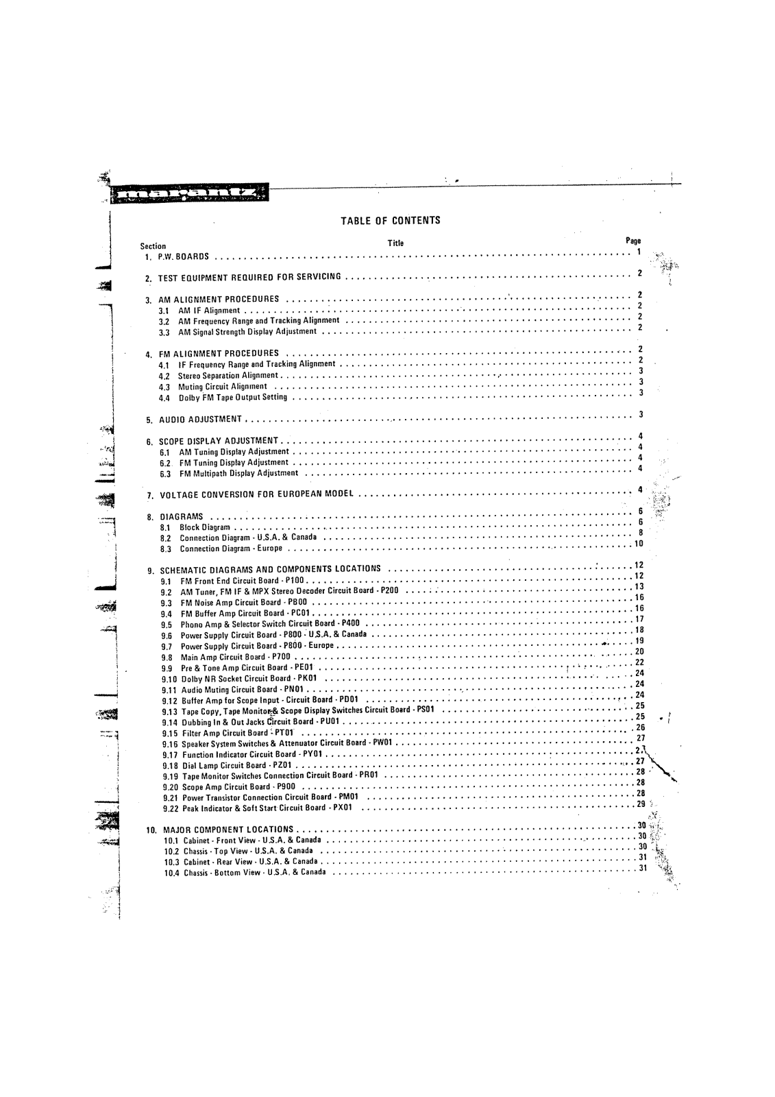 Marantz m2500 Schematic