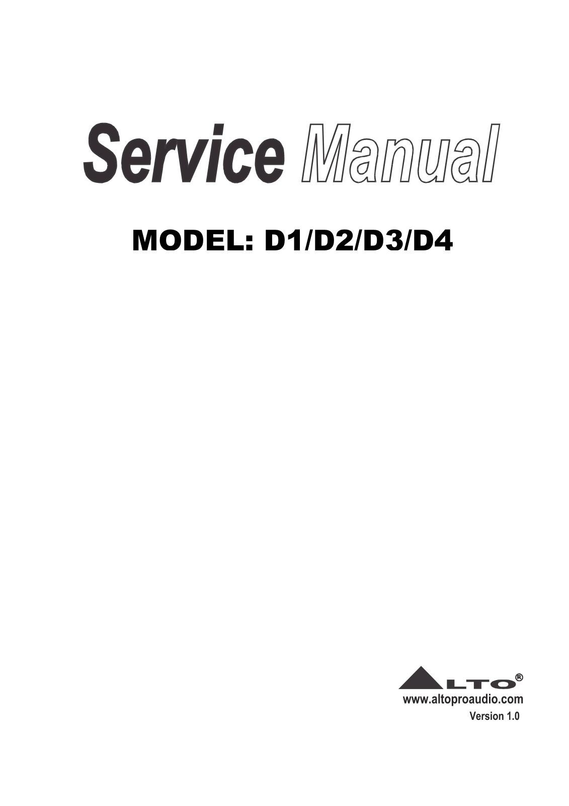 Alto D4, D3, D2, D1 Service Manual