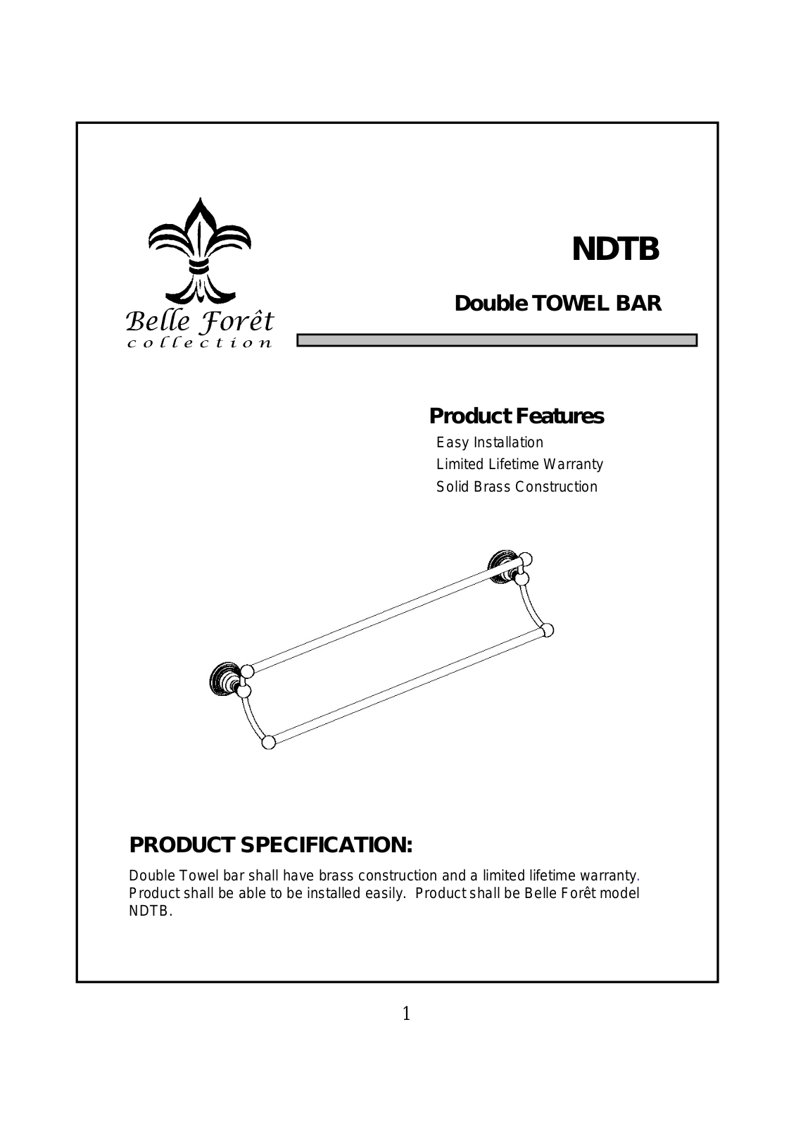 Factory Direct Hardware NDTB User Manual