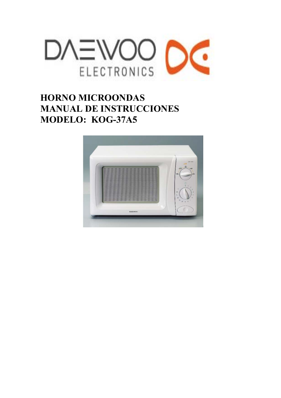 DAEWOO KOG-37A5 User Manual