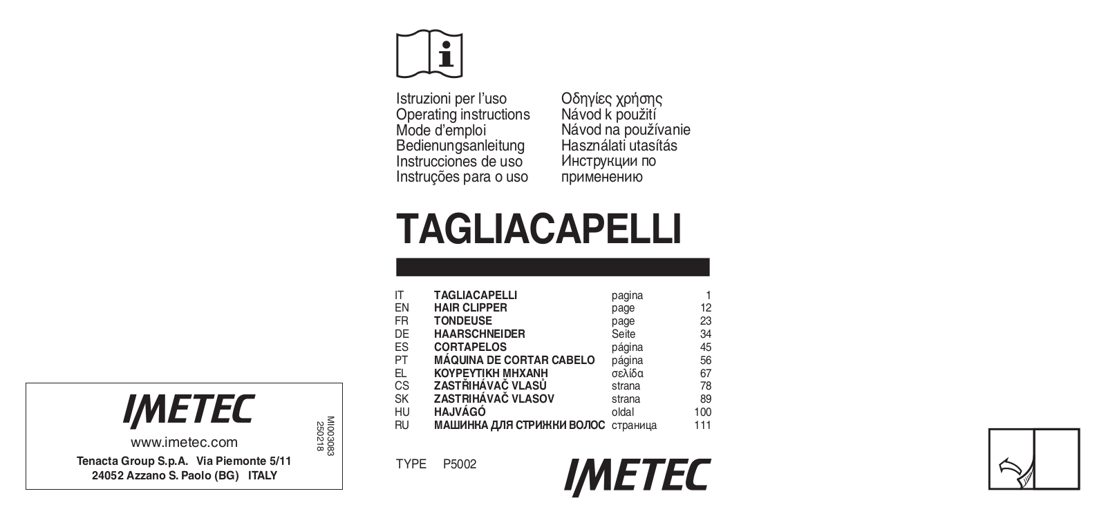 Imetec HC 709 User Manual