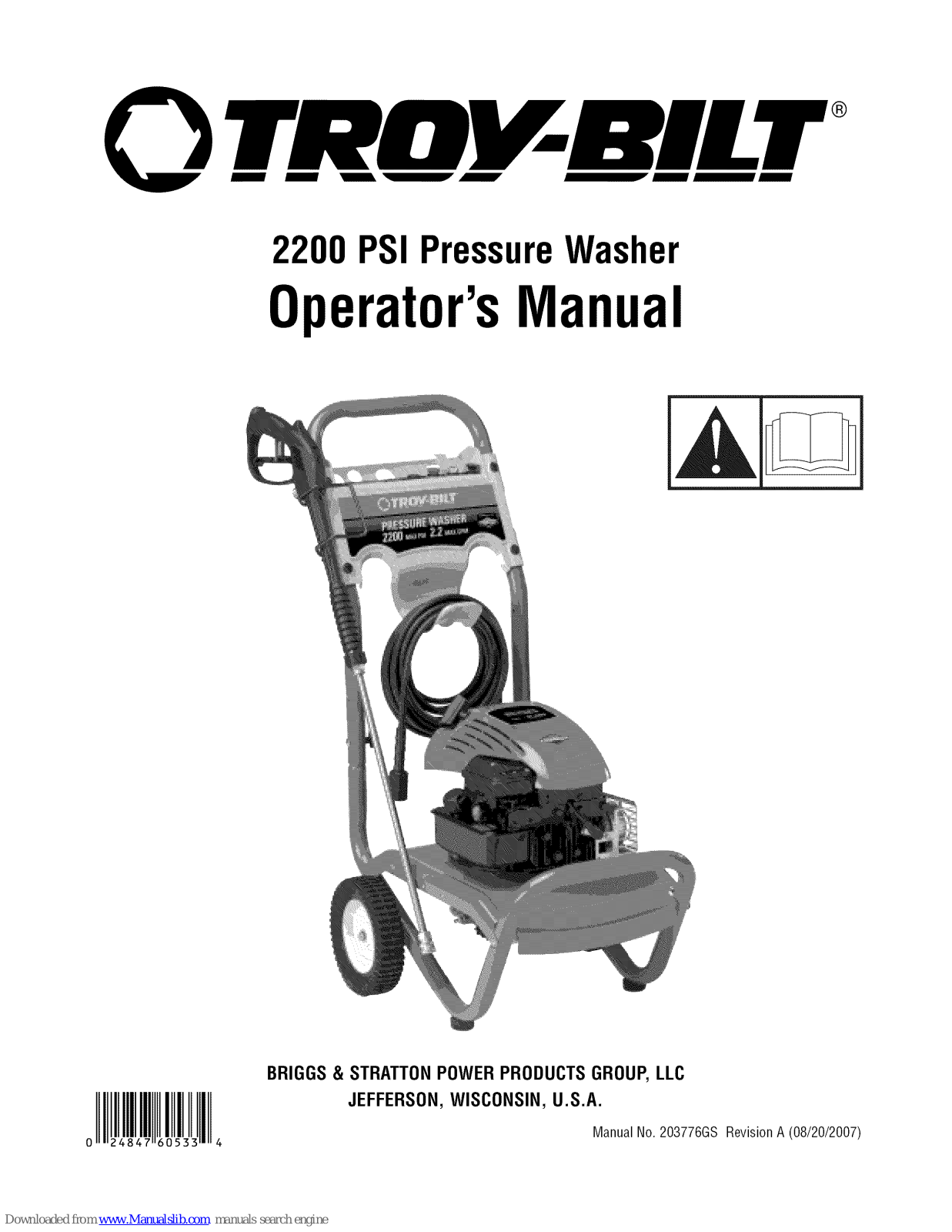 Troy-Bilt 20292 Operator's Manual - ManualMachine.com