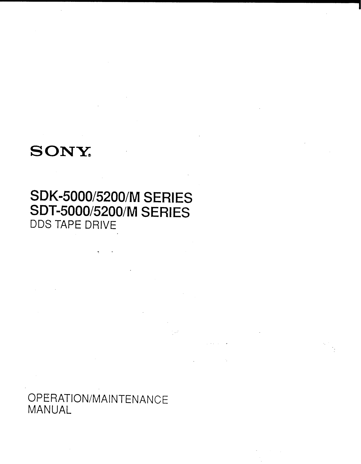 Sony SDT-5200-M, SDT-5000-M, SDK-5200-M User Manual