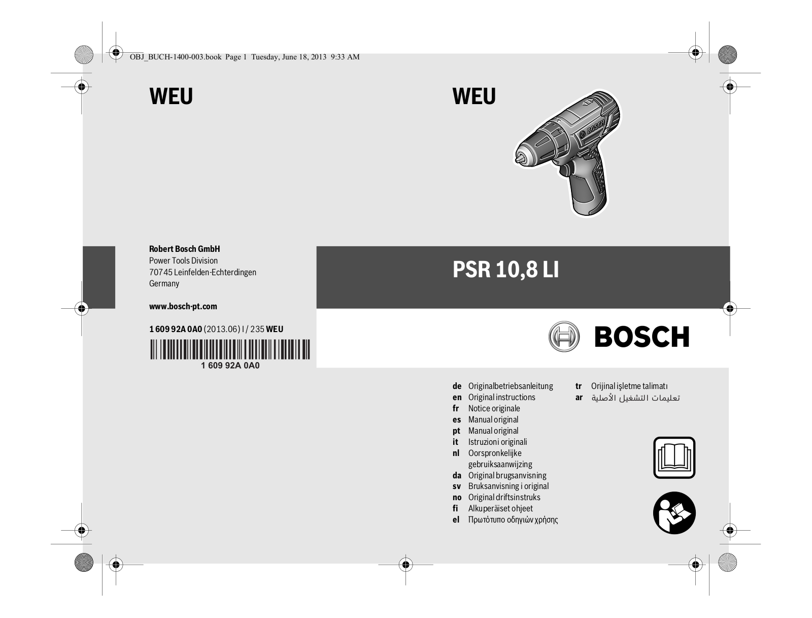 Bosch PSR 10,8 LI User Manual