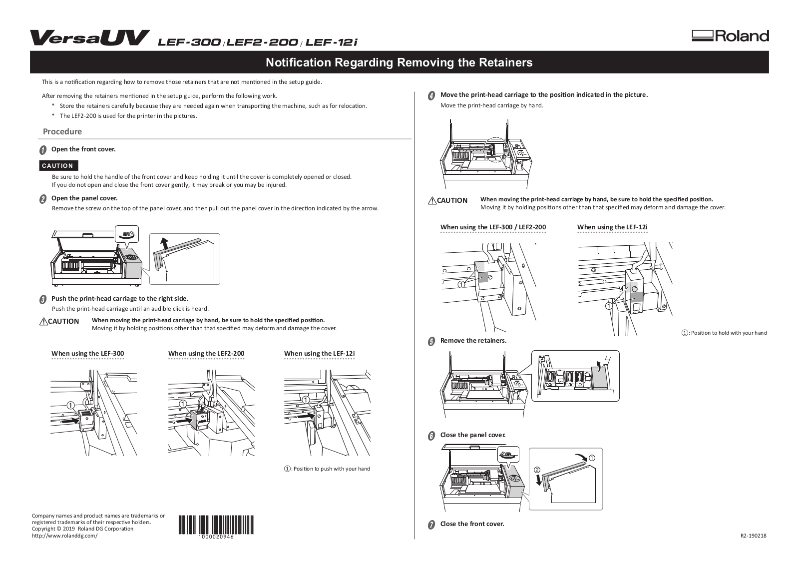 Roland LEF-12I User Manual