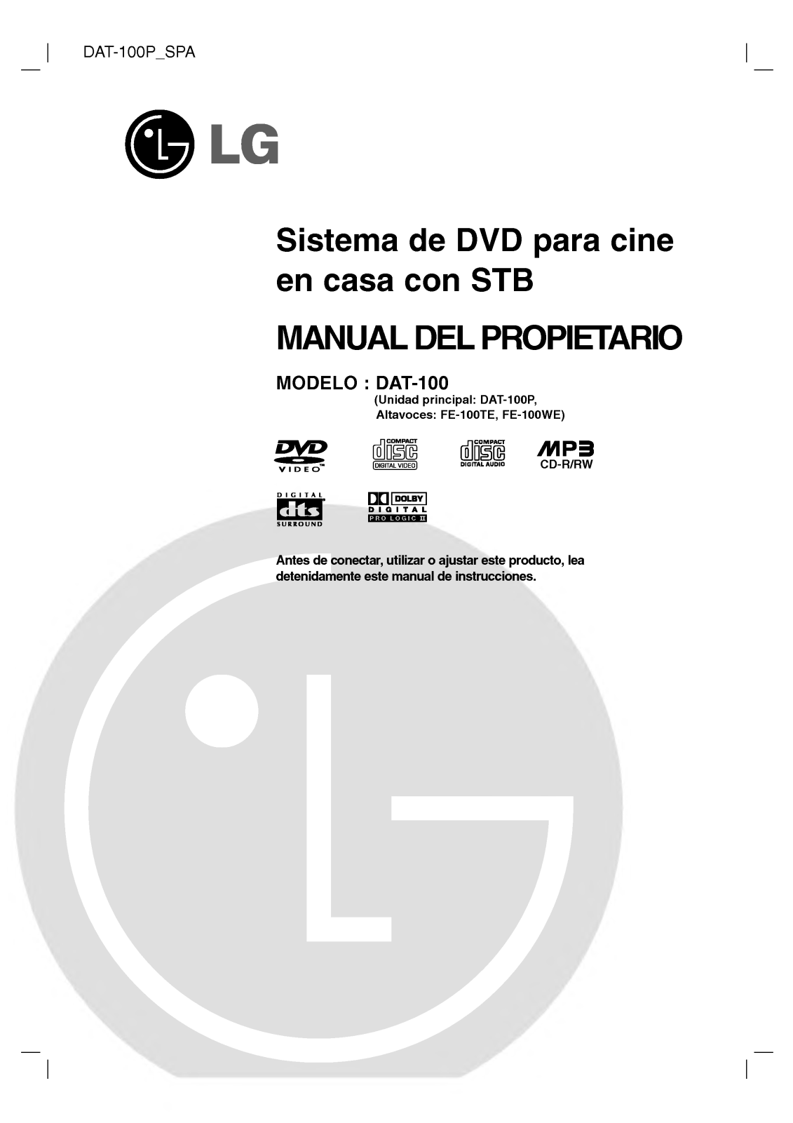 Lg DAT-100 User Manual