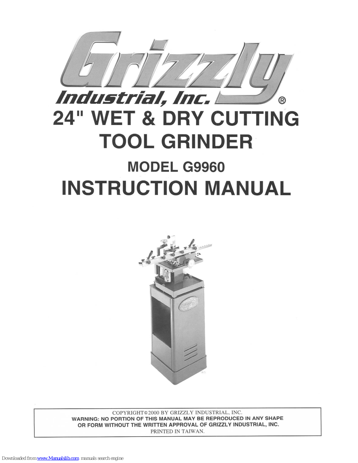 Grizzly TOOL GRINDER G9960 Instruction Manual