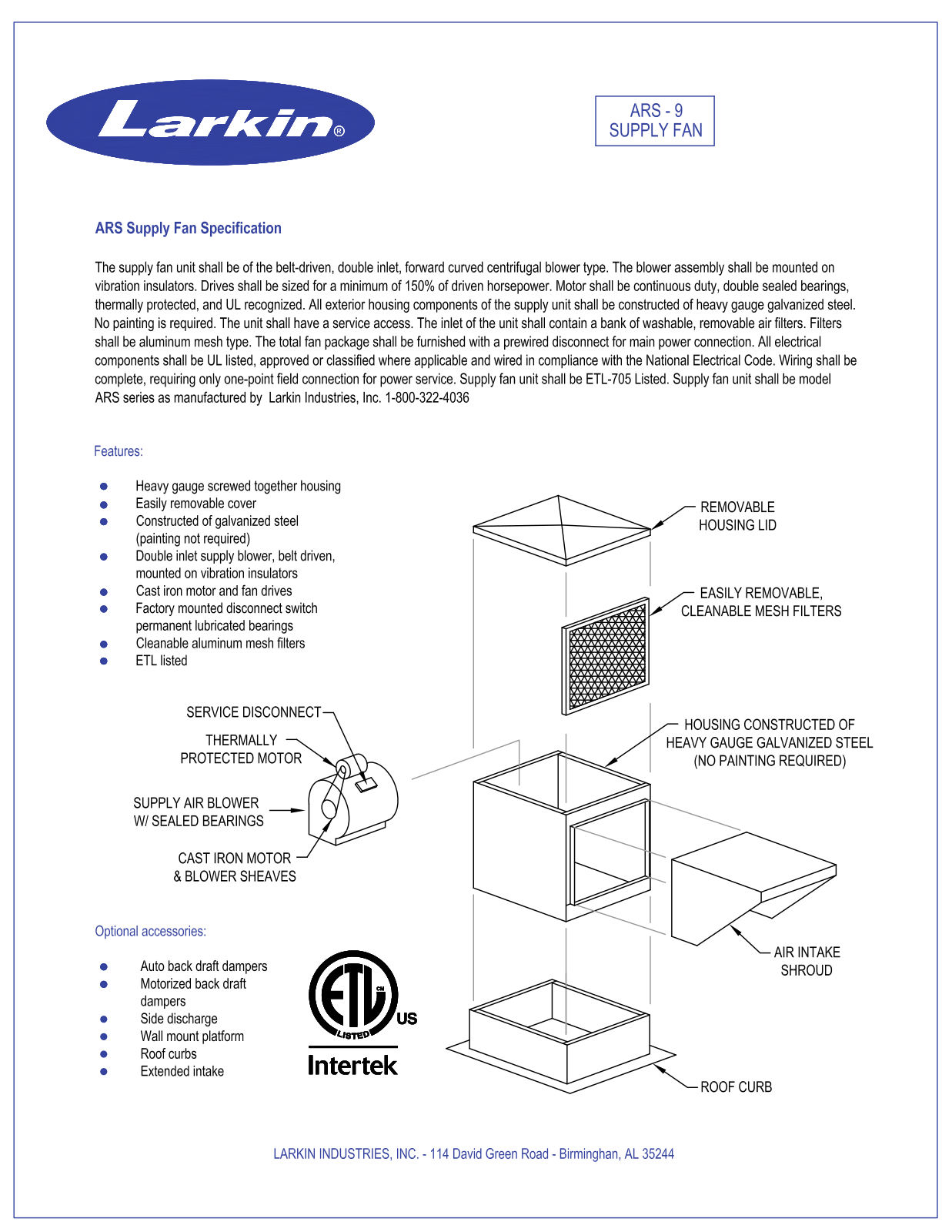 Larkin ARS-9 User Manual