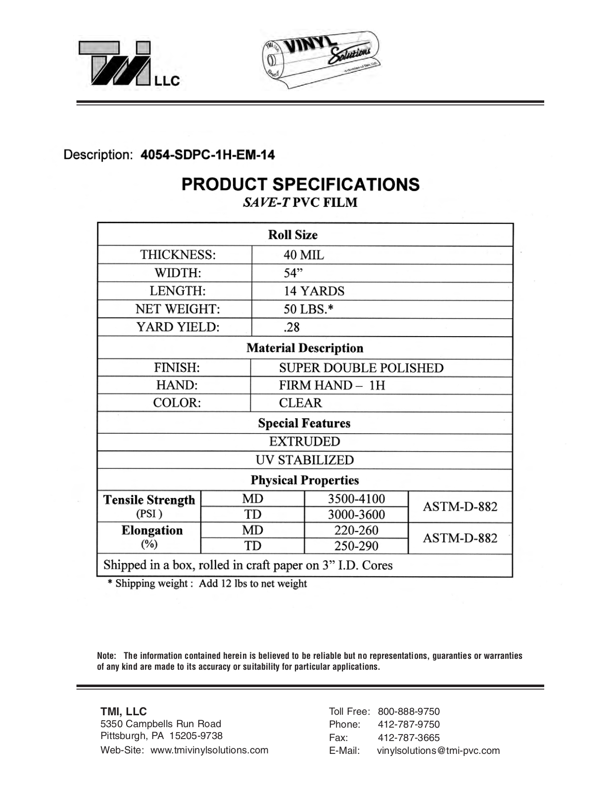 Tmi 4054-SDPC-1H-EM-14 User Manual