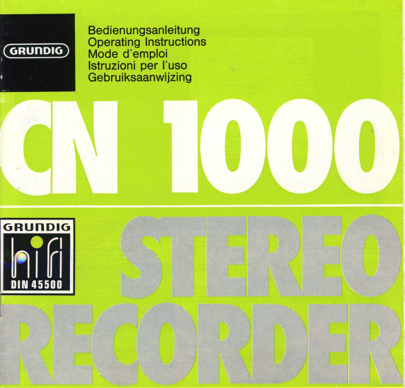 Grundig CN-1000 Owners Manual