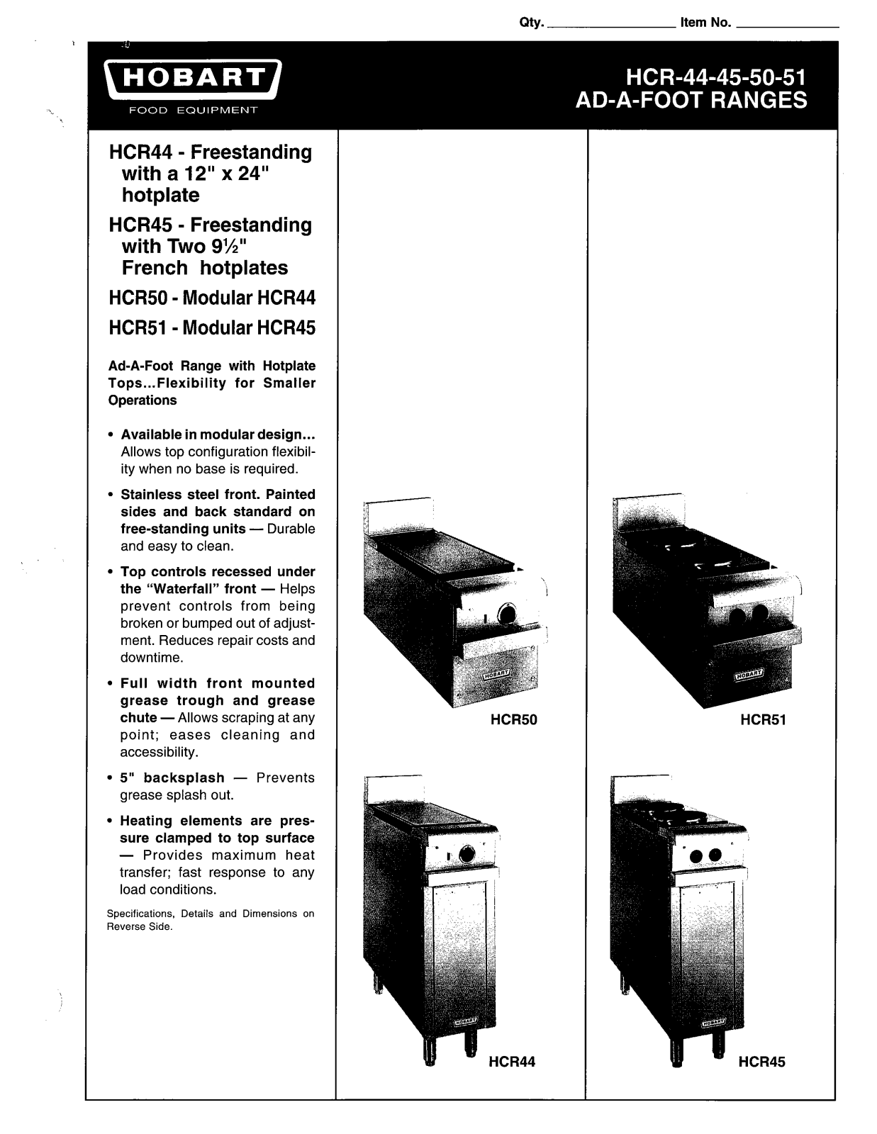 Hobart HCR44 User Manual