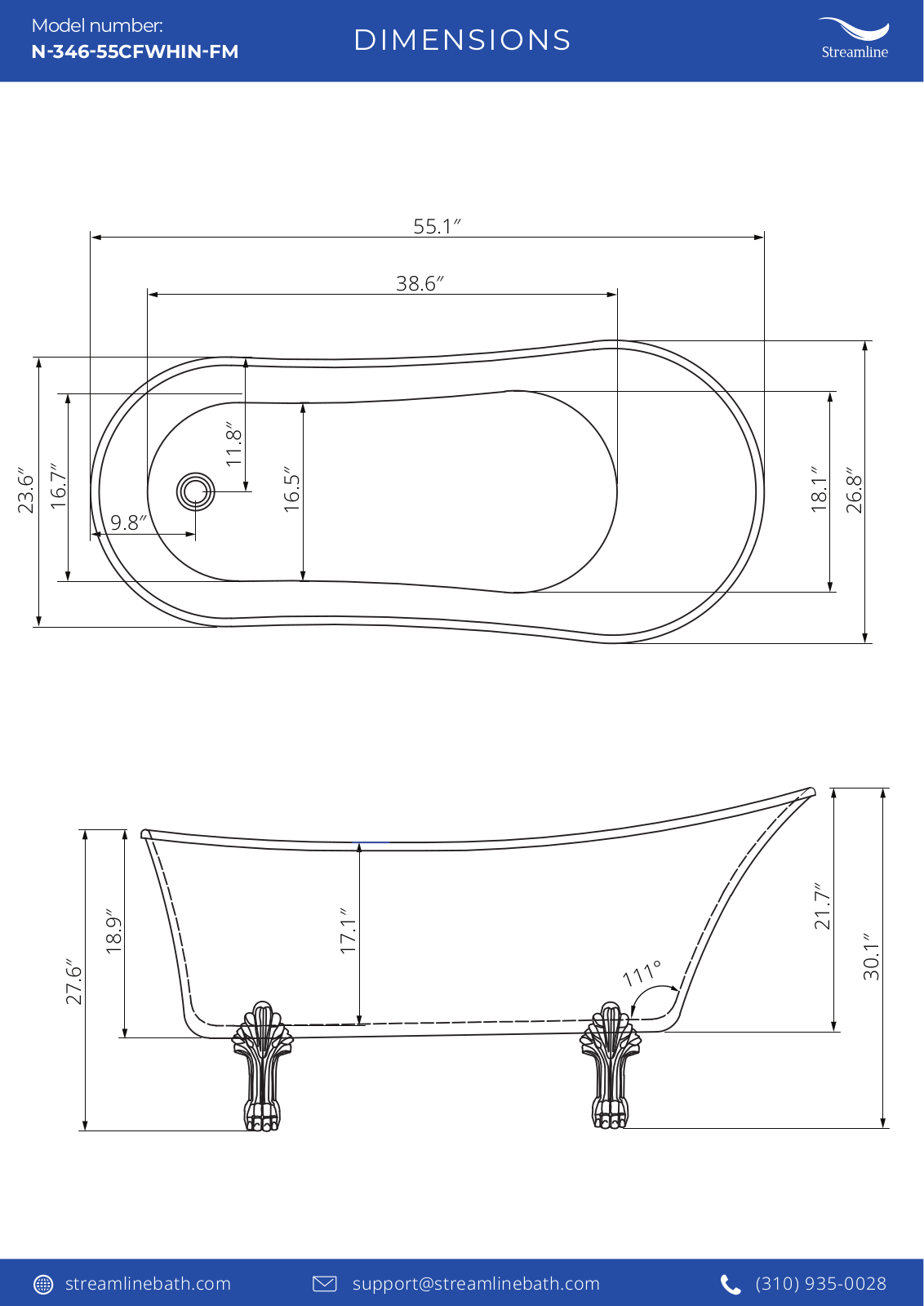 Streamline Bath W003545987 Dimensions - ManualMachine.com