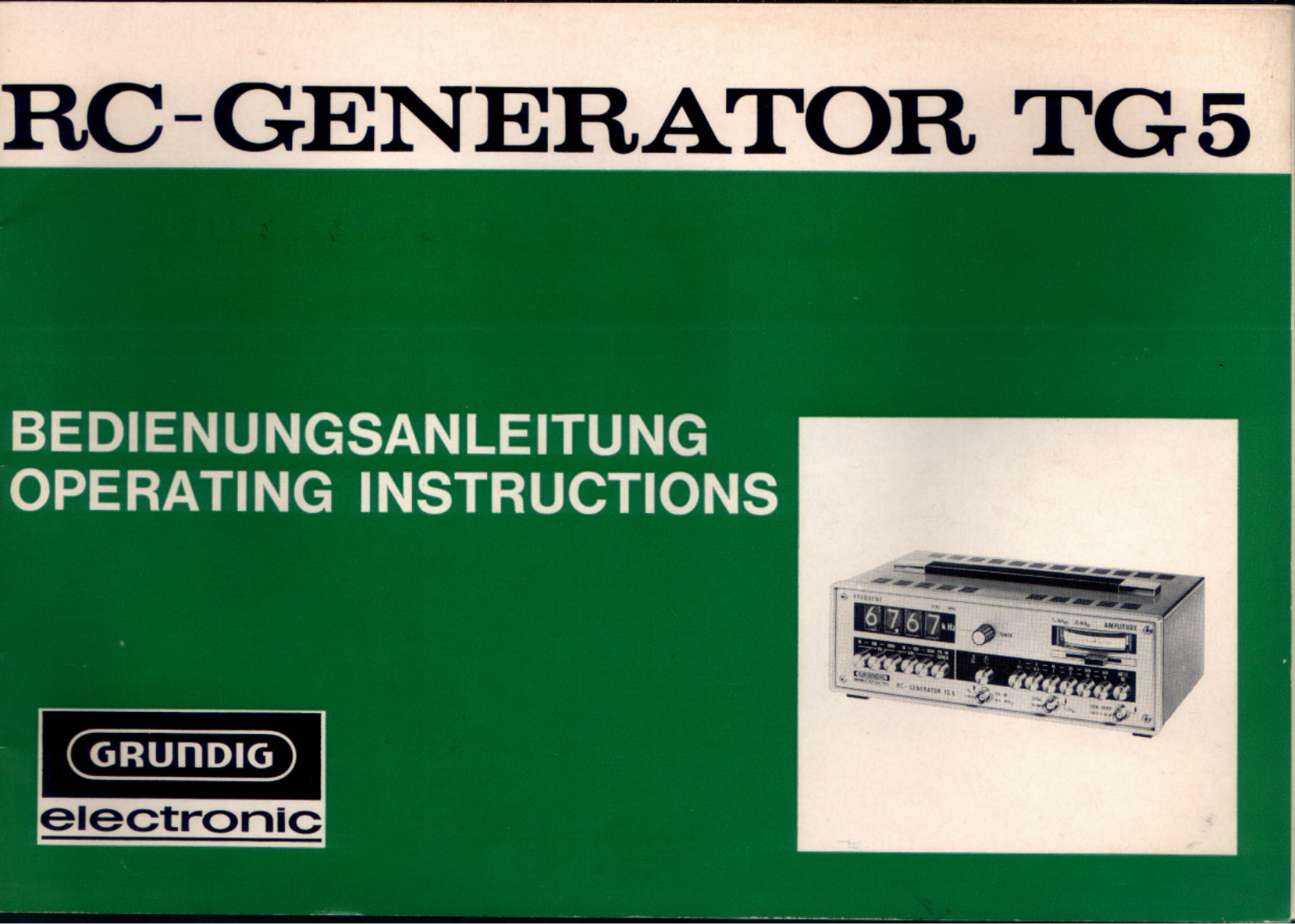 Grundig TG-5 Owners Manual