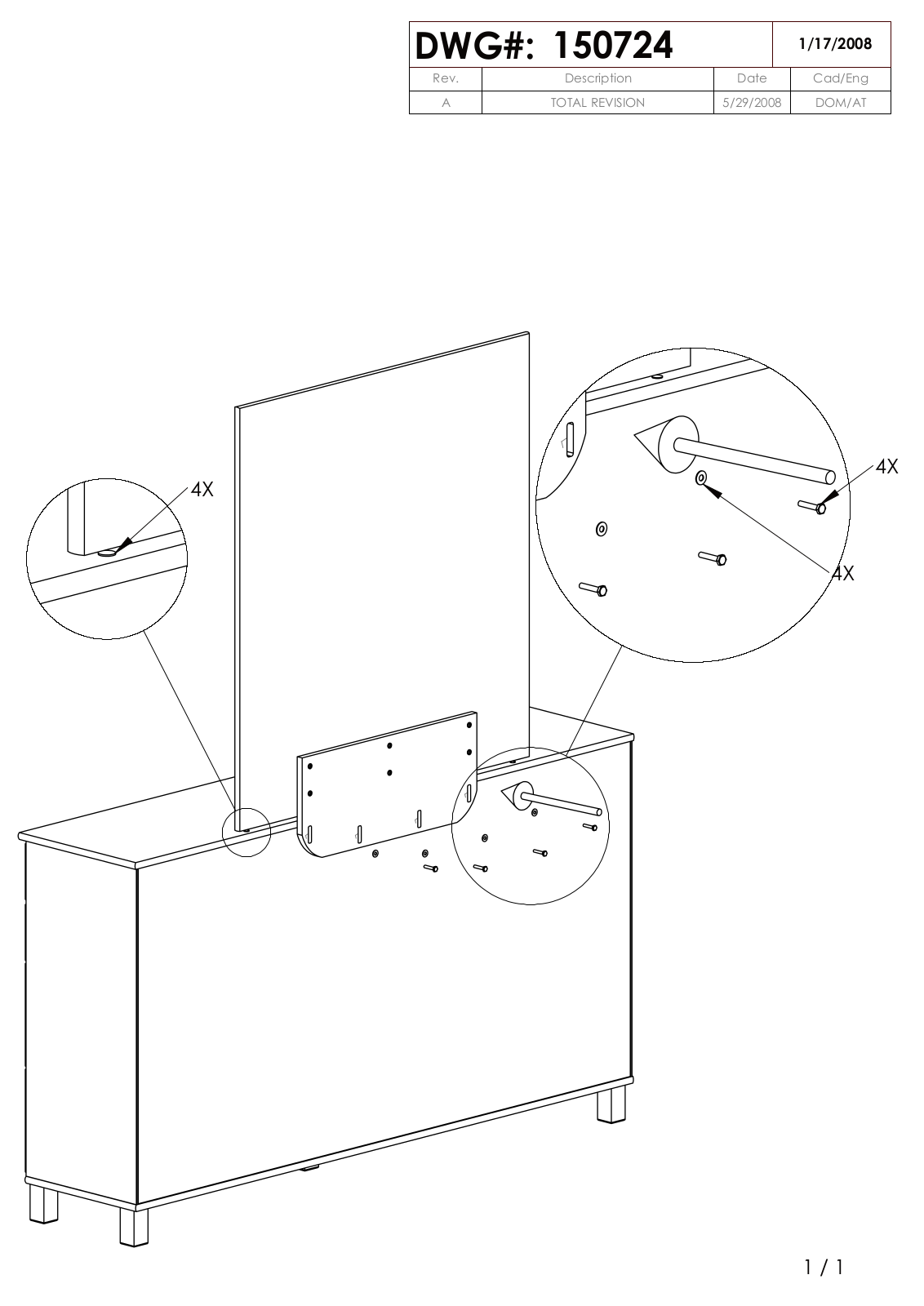 Ashley B21936, B20836, B17936, B13936 Installation Manual