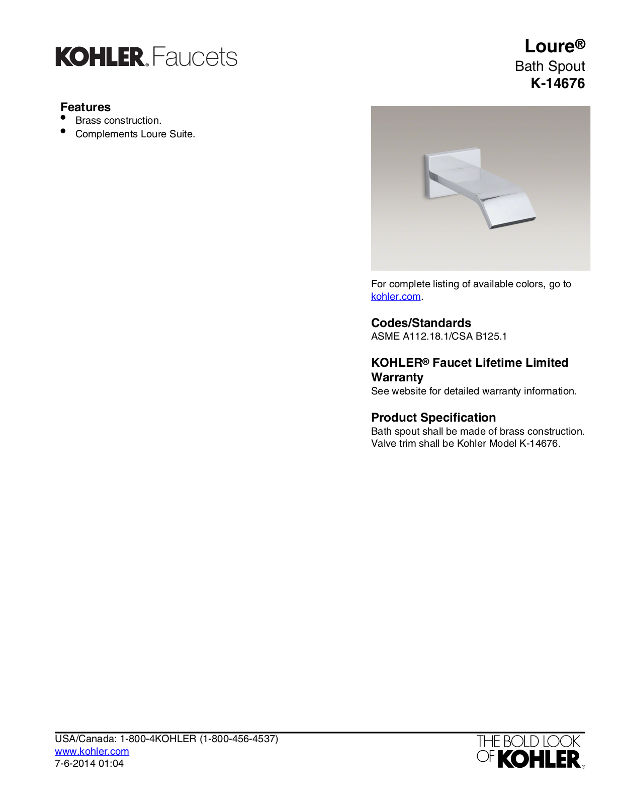 Kohler KOH15732 Dimensions - ManualMachine.com