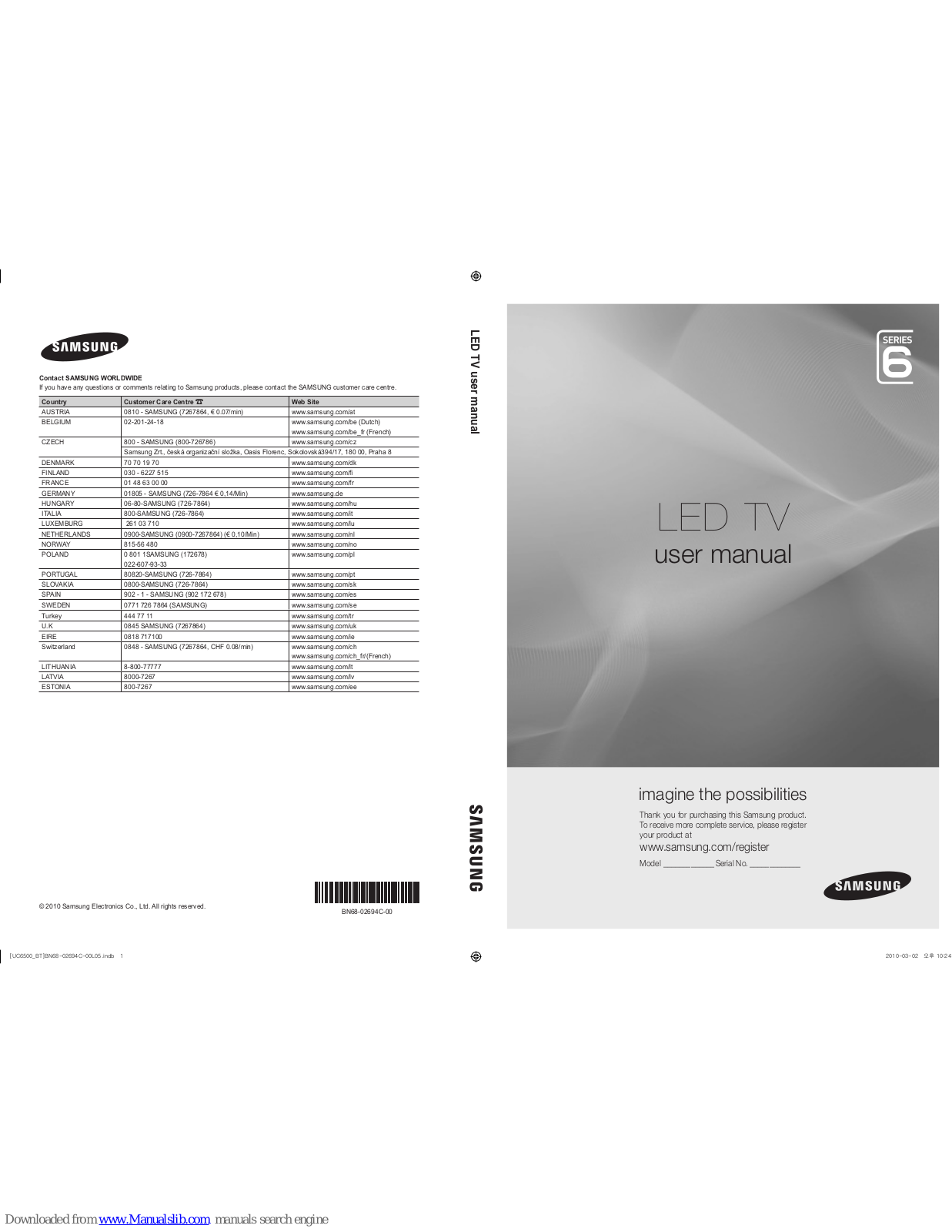 Samsung UE37C6510, UE37C6530, UE37C6540, UE40C6530, UE40C6540 User Manual