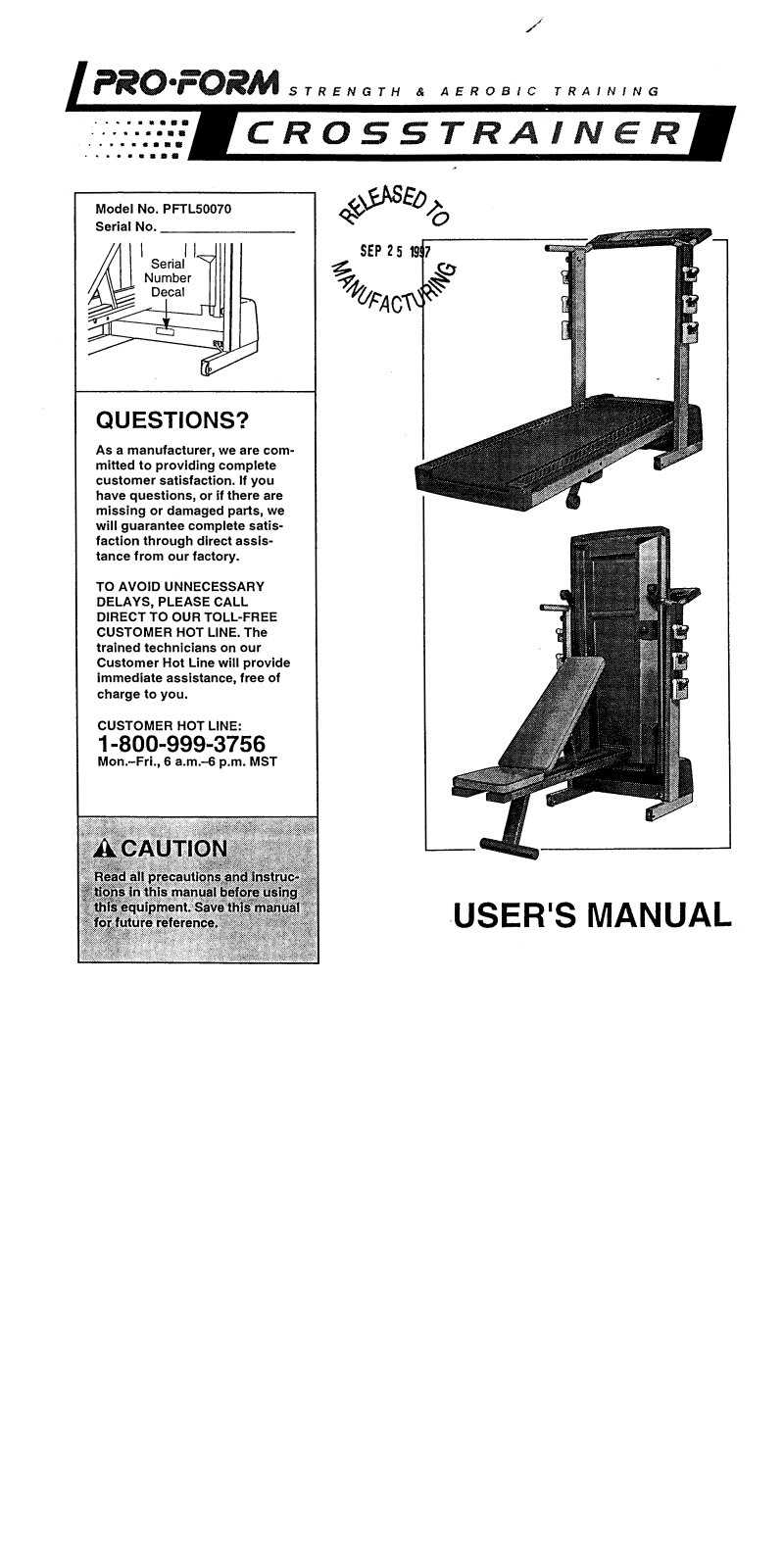 ProForm PFTL50070 User Manual