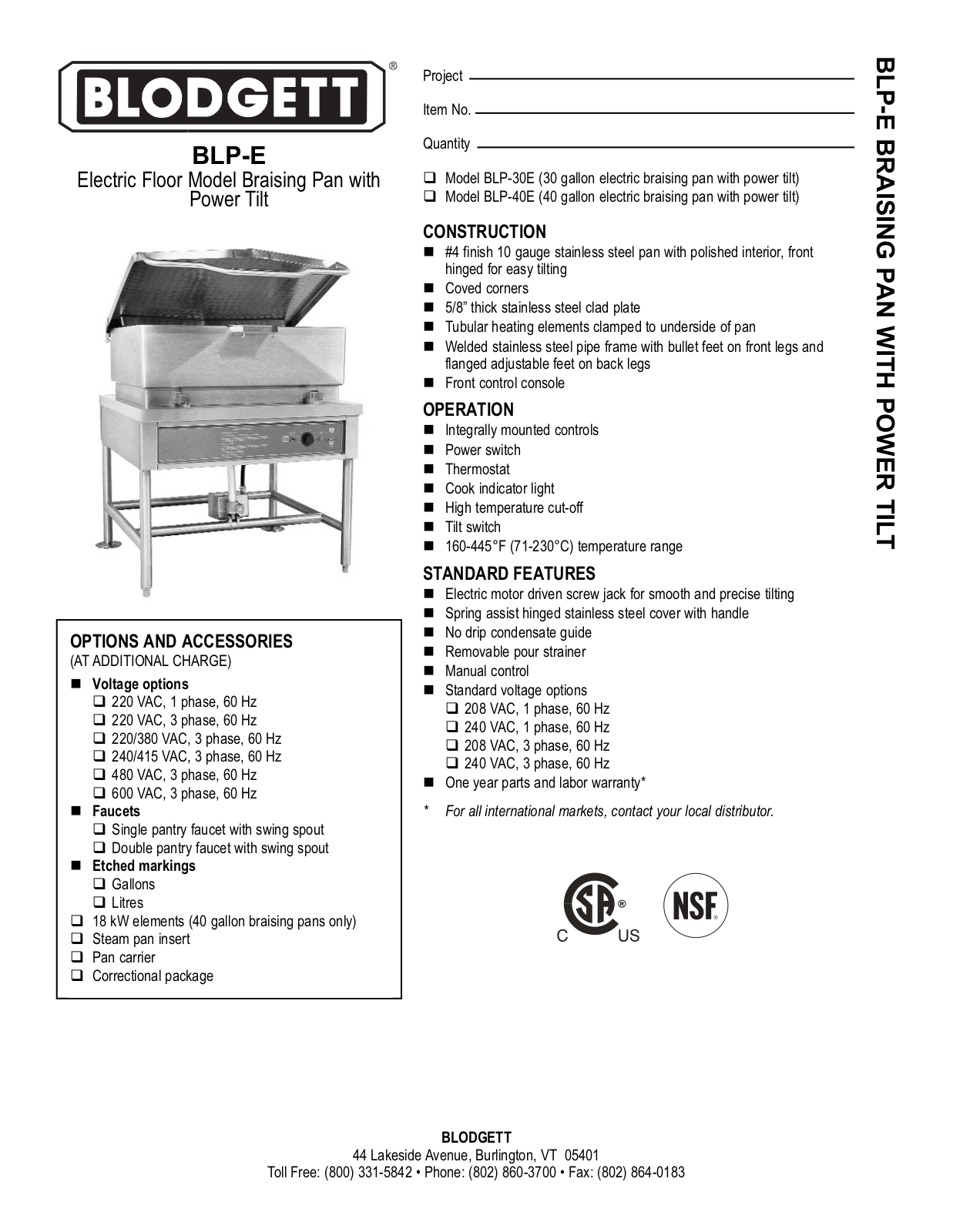 Blodgett BLP-40-E General Manual