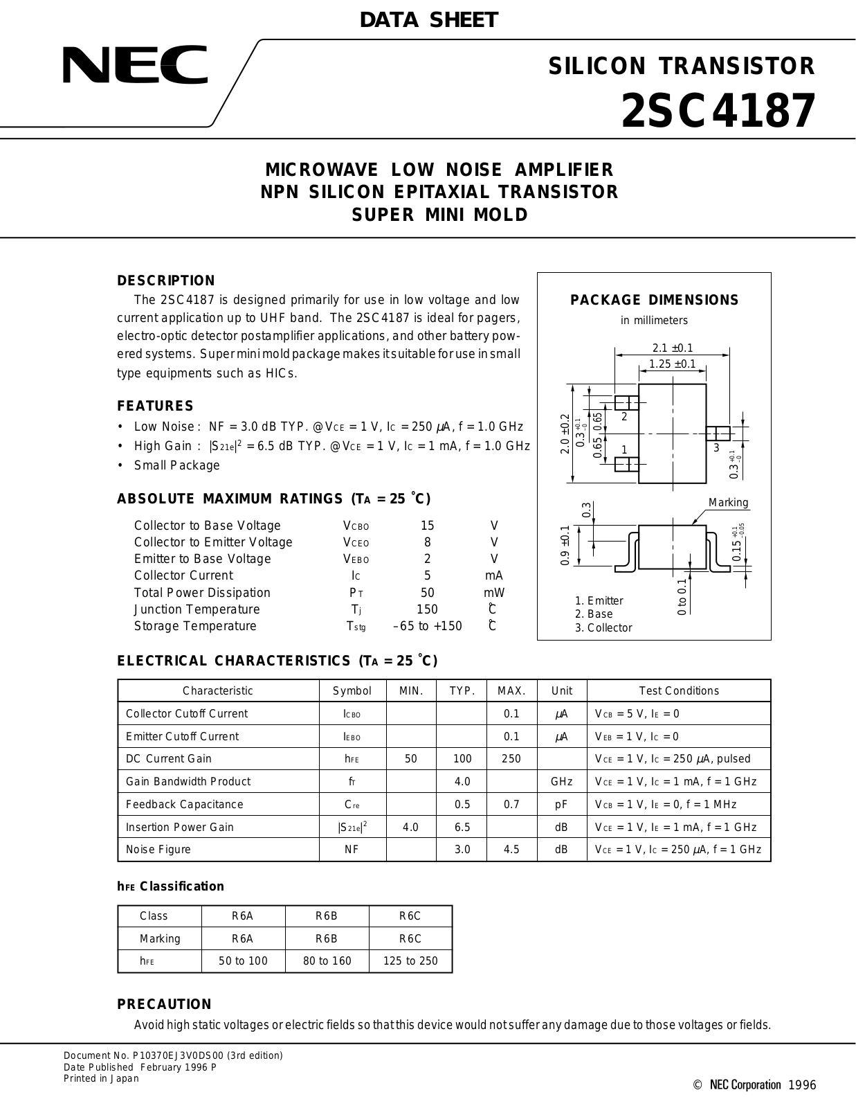 NEC 2sc4187 Datasets - ManualMachine.com