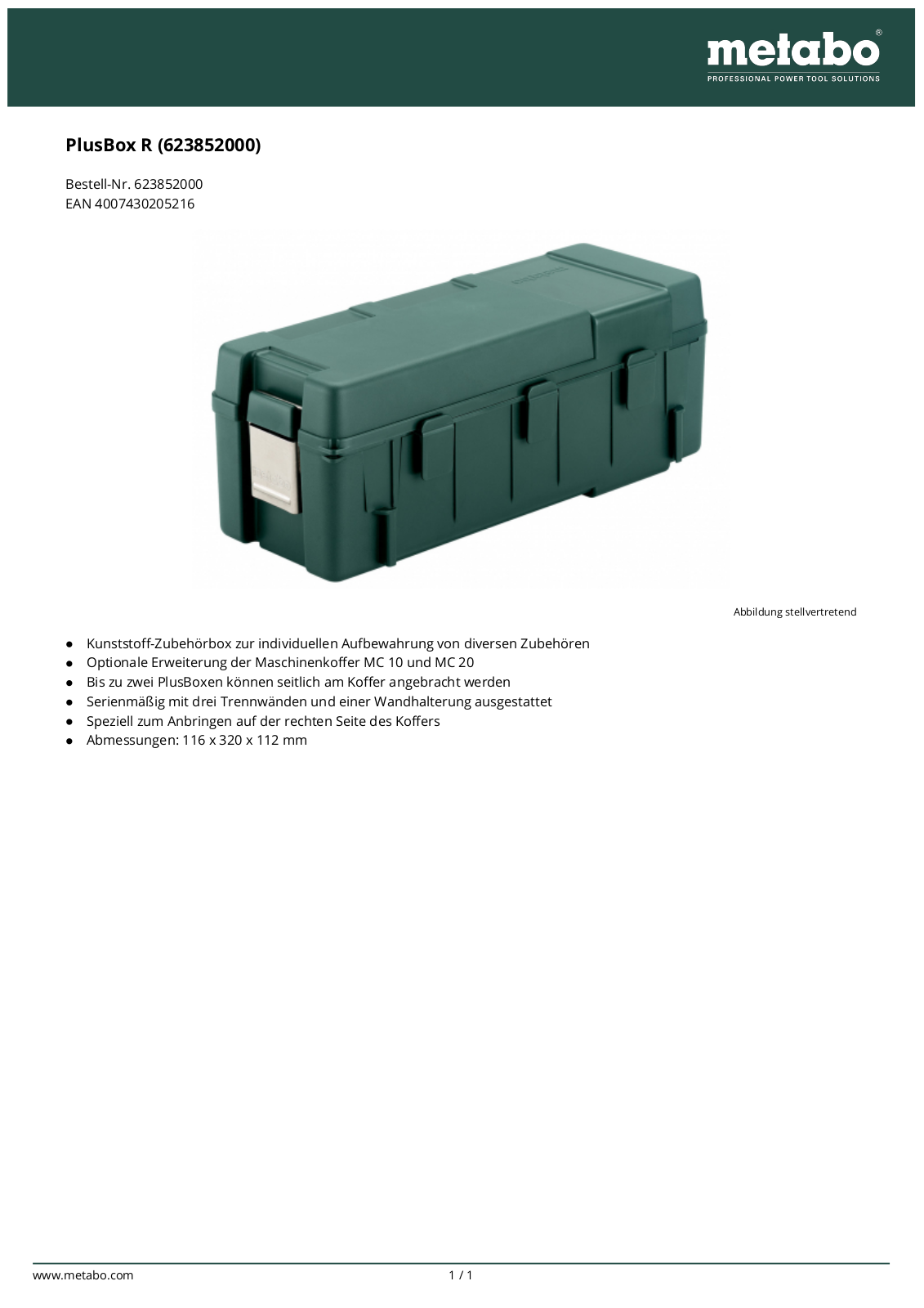 Metabo Plusbox R User Manual