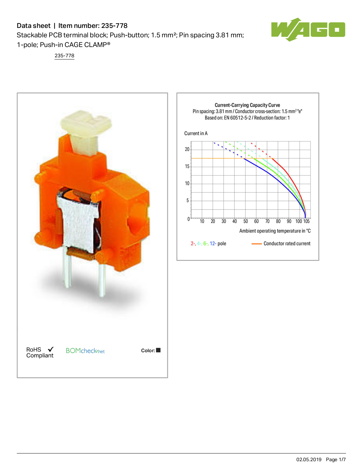 Wago 235-778 Data Sheet