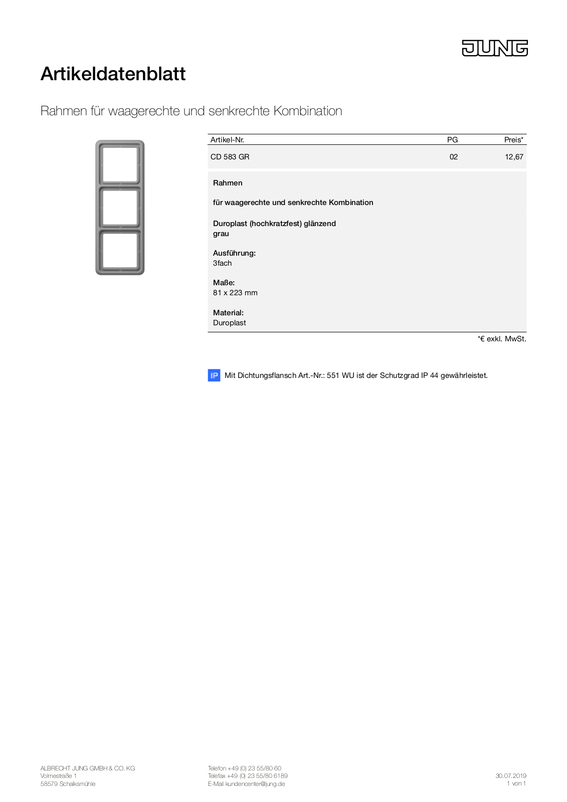 Jung CD 583 GR User Manual