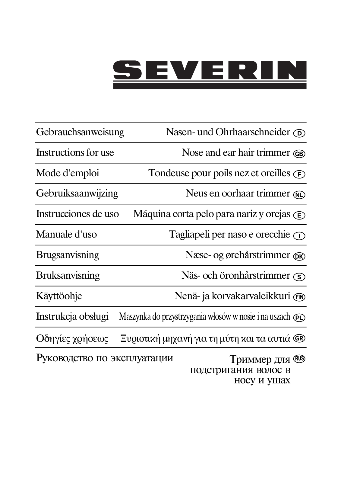 Severin HS 7741 DATASHEET