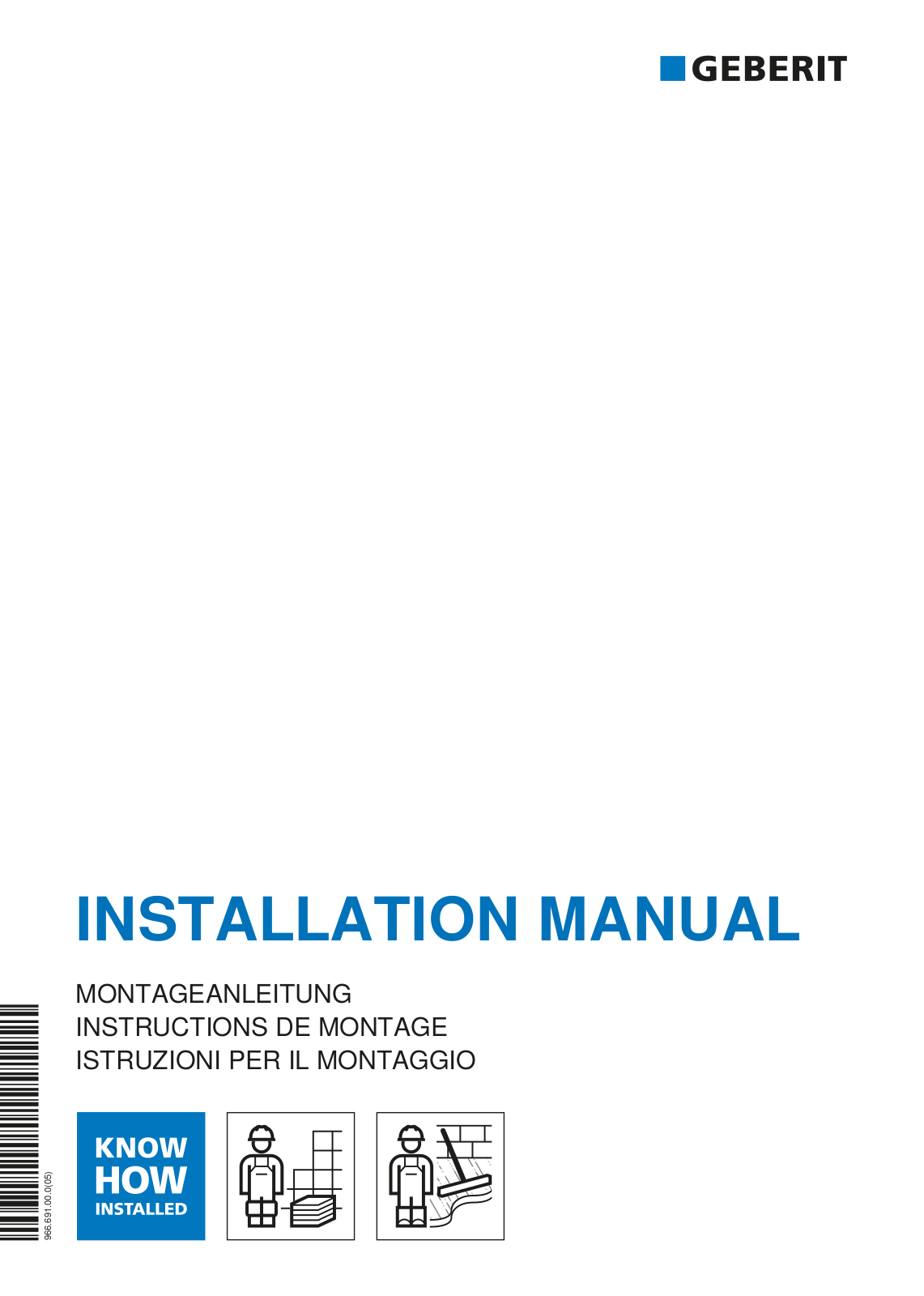 Geberit 154.150.00.1 INSTALLATION MANUAL