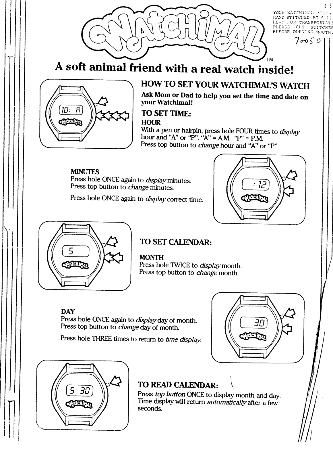 Hasbro WATCHIMAL User Manual