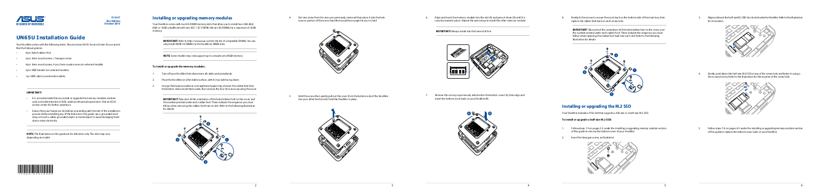 Asus UN65U Installation Guide