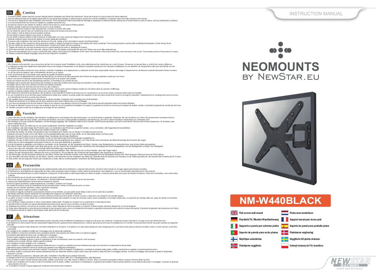 Newstar NM-W440BLACK User Manual