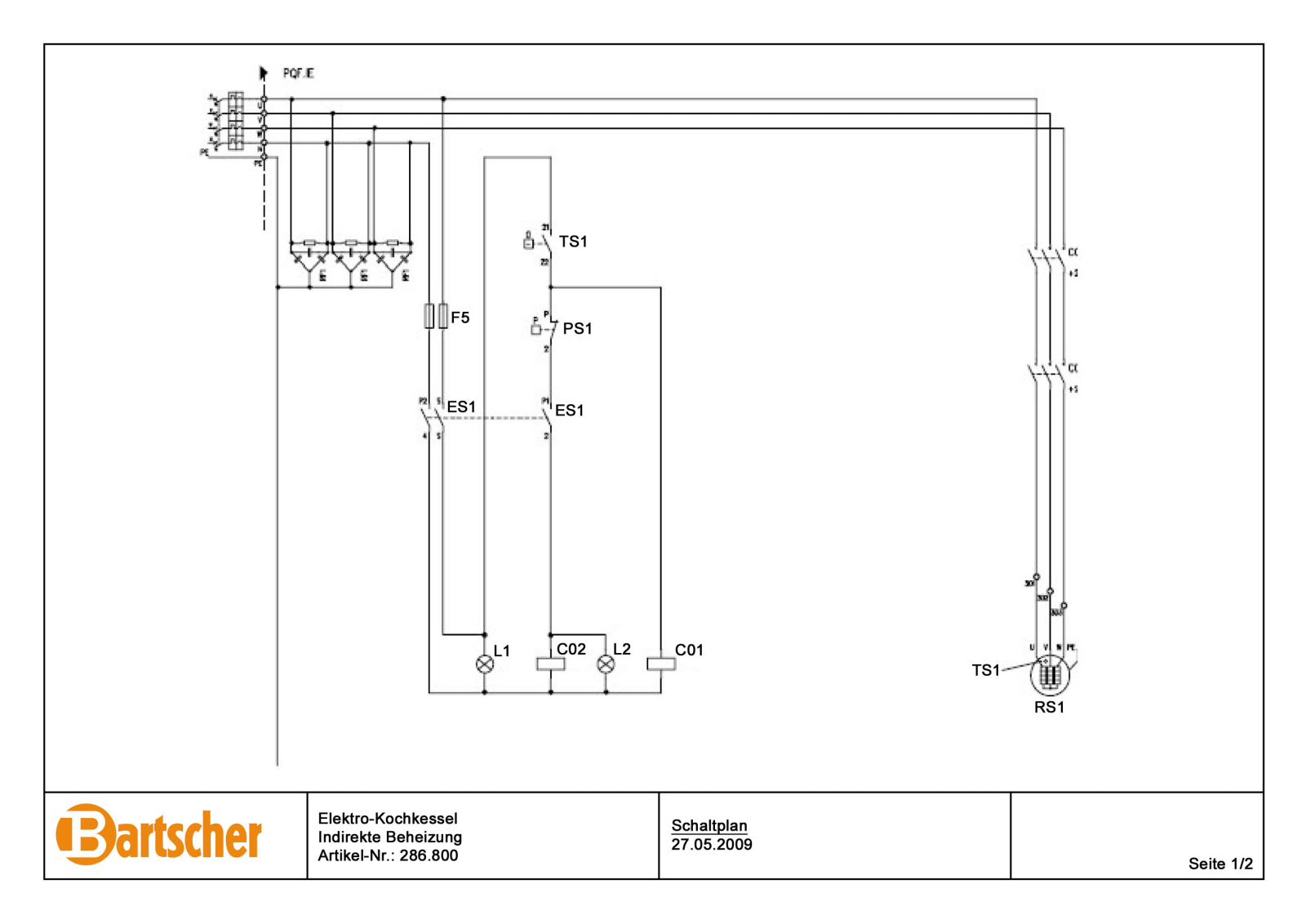 Bartscher 286.800 User Manual