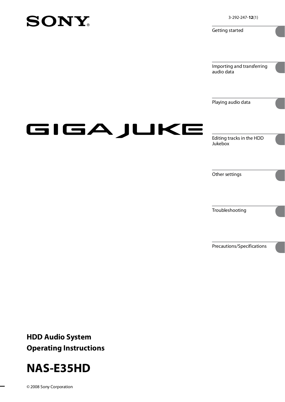 Sony Ericsson NAS-E35HD User Manual