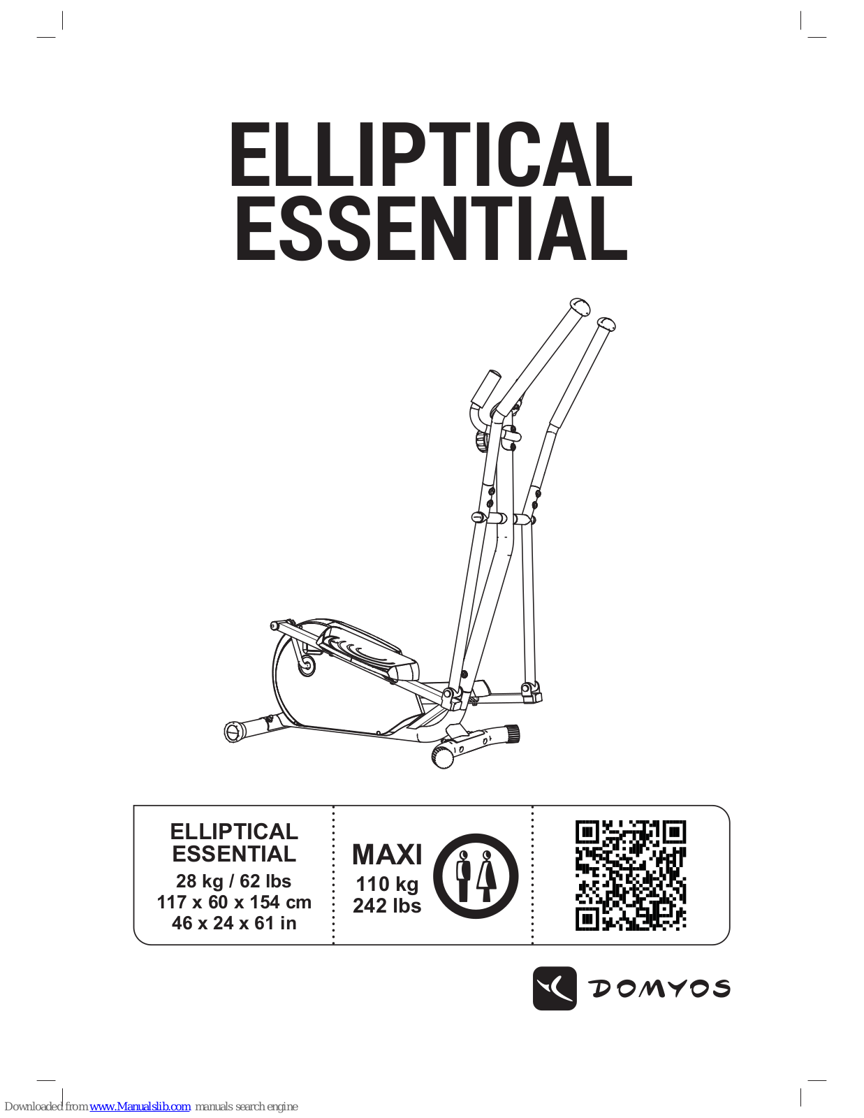 Domyos ELLIPTICAL ESSENTIAL Instruction Manual