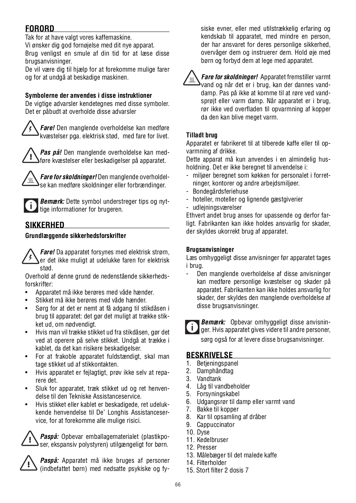 Delonghi ECO 310 Instructions Manual