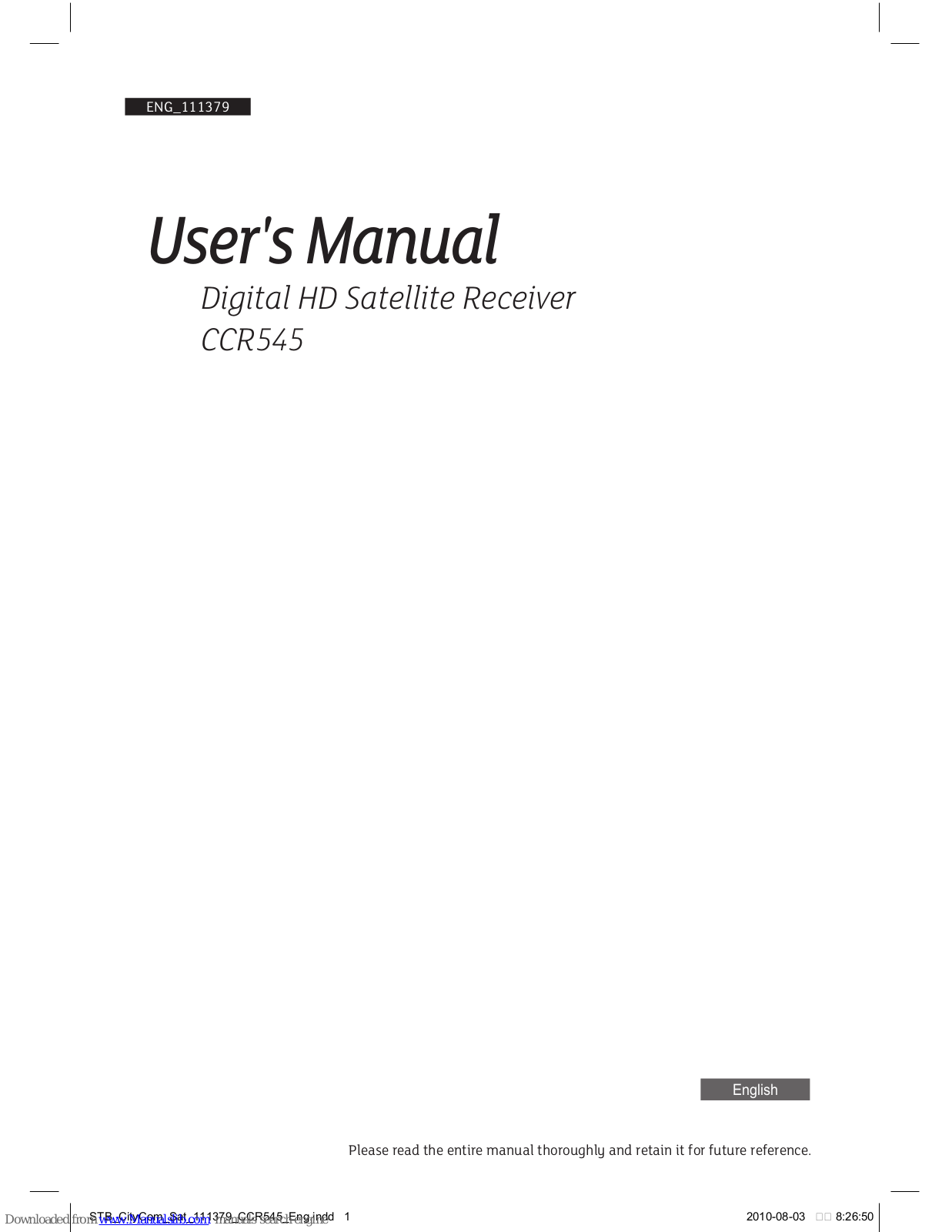 CityCom CCR545 User Manual - ManualMachine.com