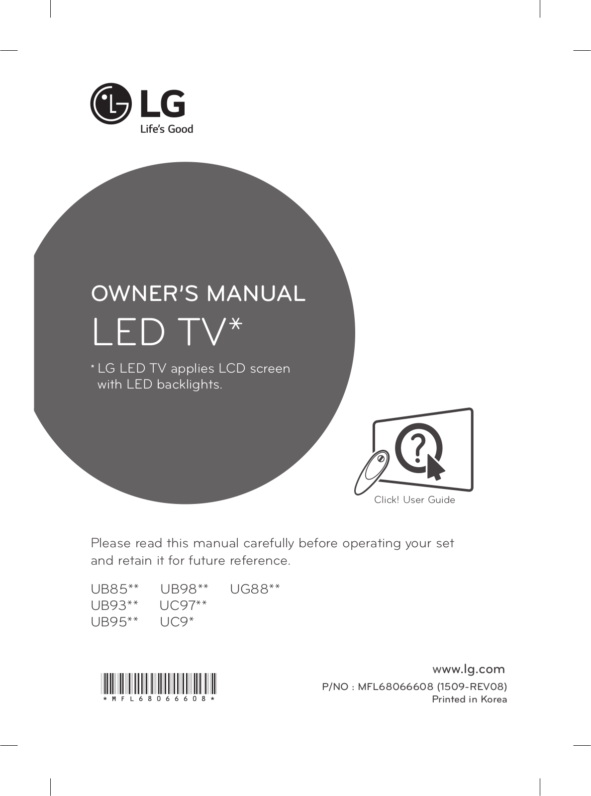 LG 105UC9V User Manual