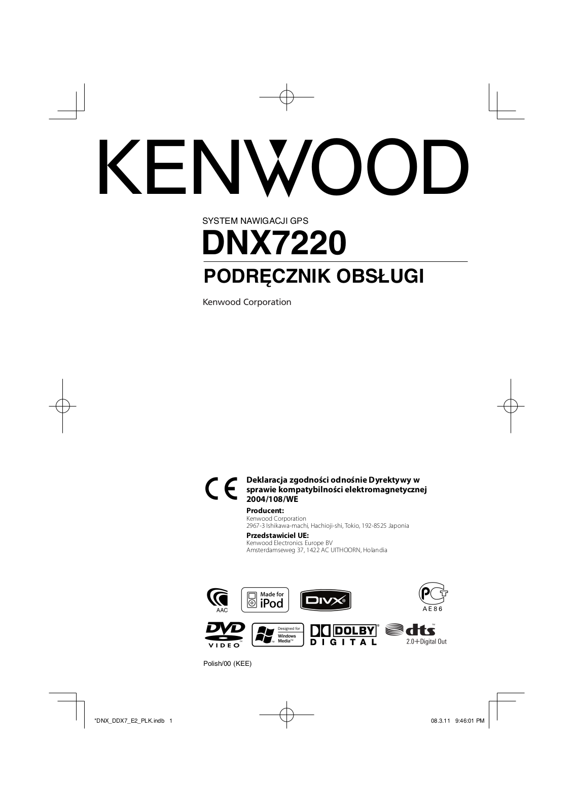 Kenwood DNX7220 User Manual