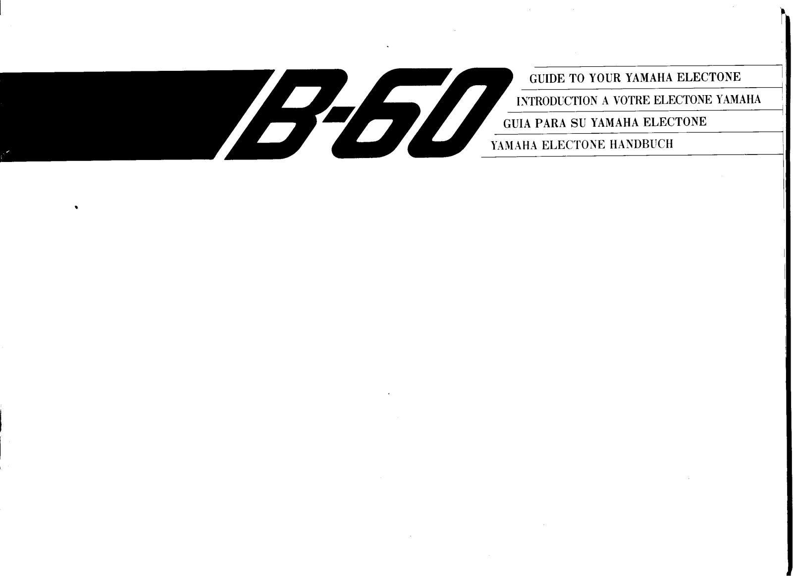 Yamaha B60E, B60 User Manual