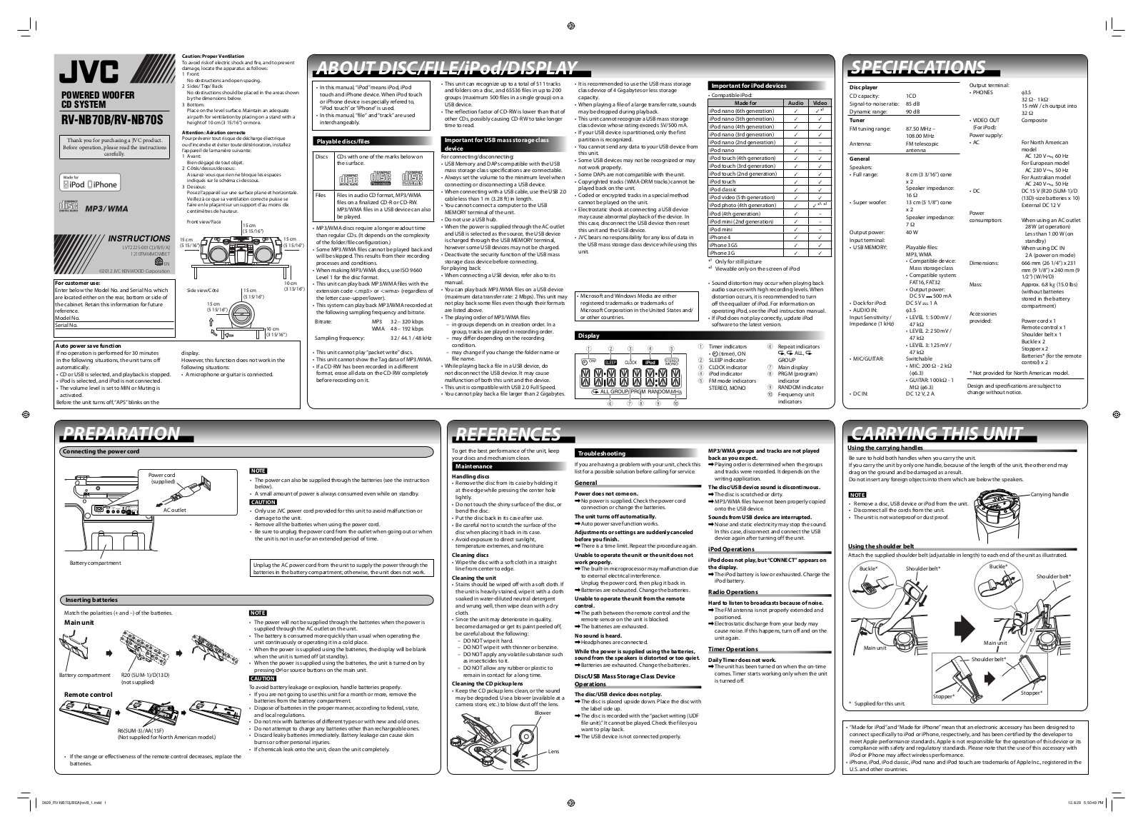 JVC RV-NB70B User Manual