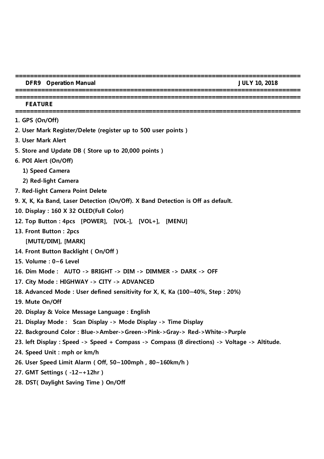 Uniden America UA1801 User Manual