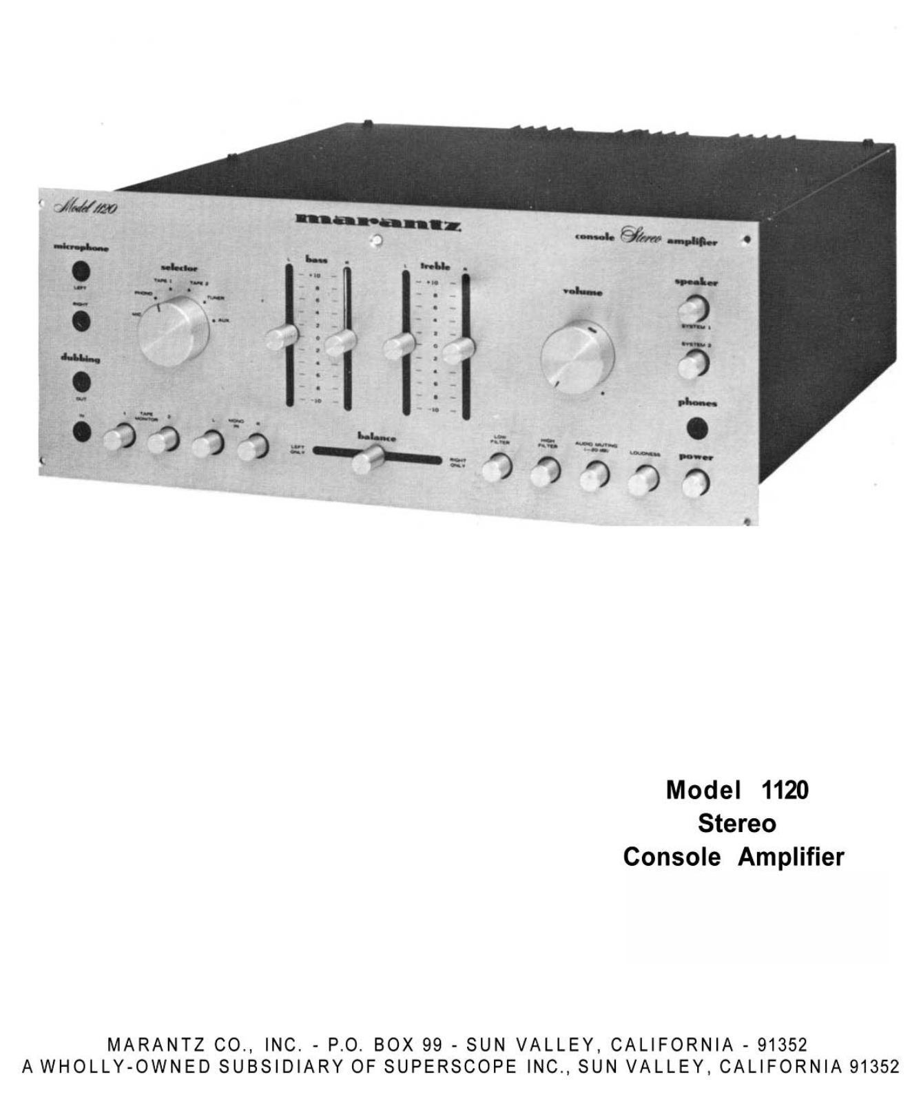 Marantz 1120 Owners Manual