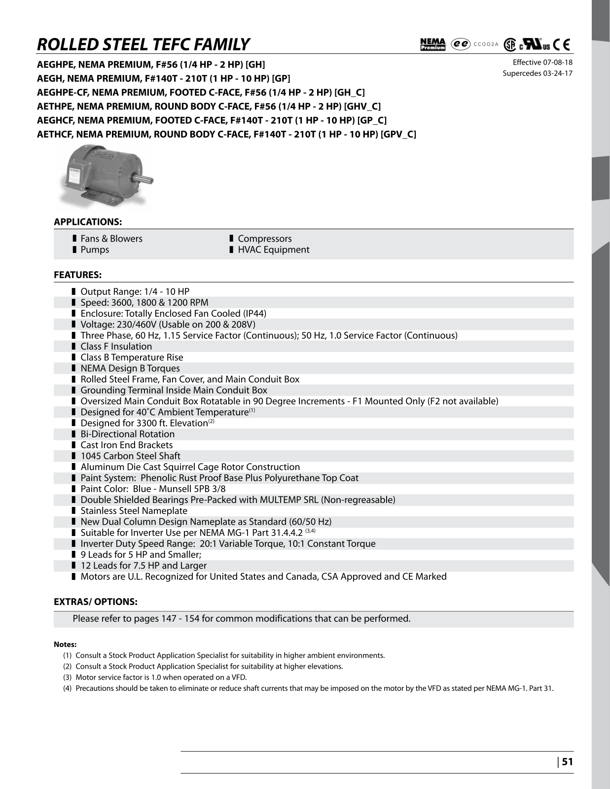 Teco Roller steel tefc family Catalog Page