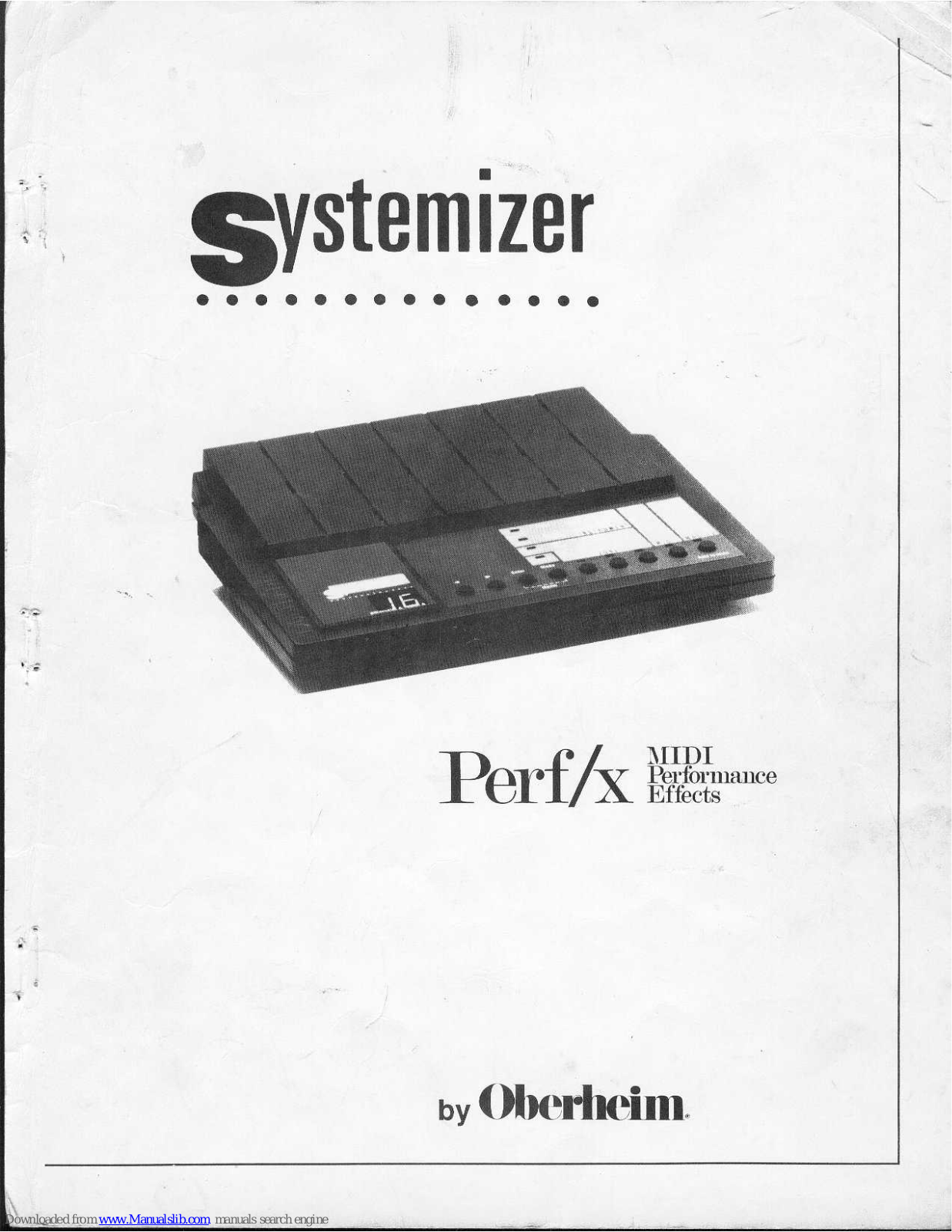 Oberheim Perf/x Systemizer Owner's Manual