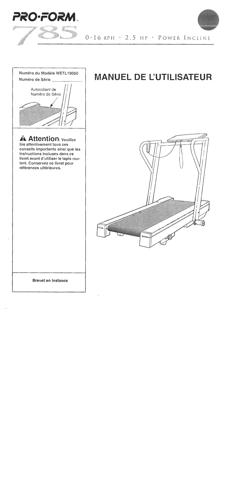 ProForm WETL19050, WETL19060 User Manual