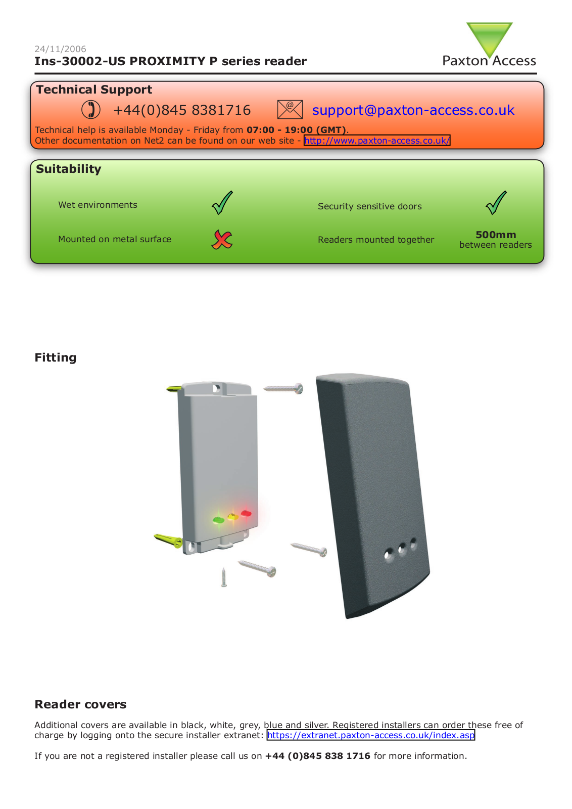 Paxton Access 353110 User Manual