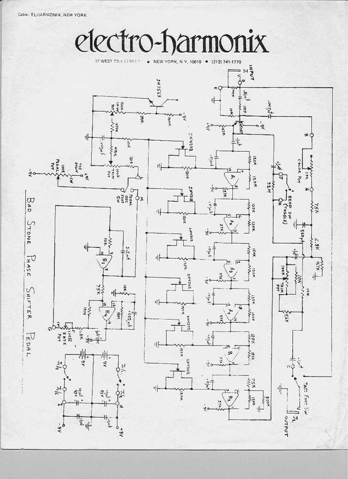 Electro Harmonix badstone schematic