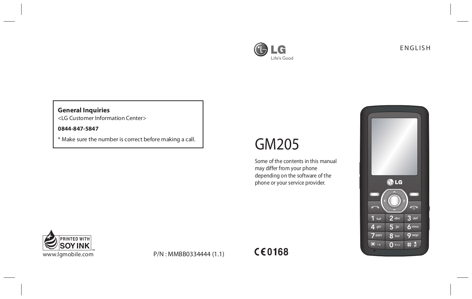 LG GM205 Owner's Manual