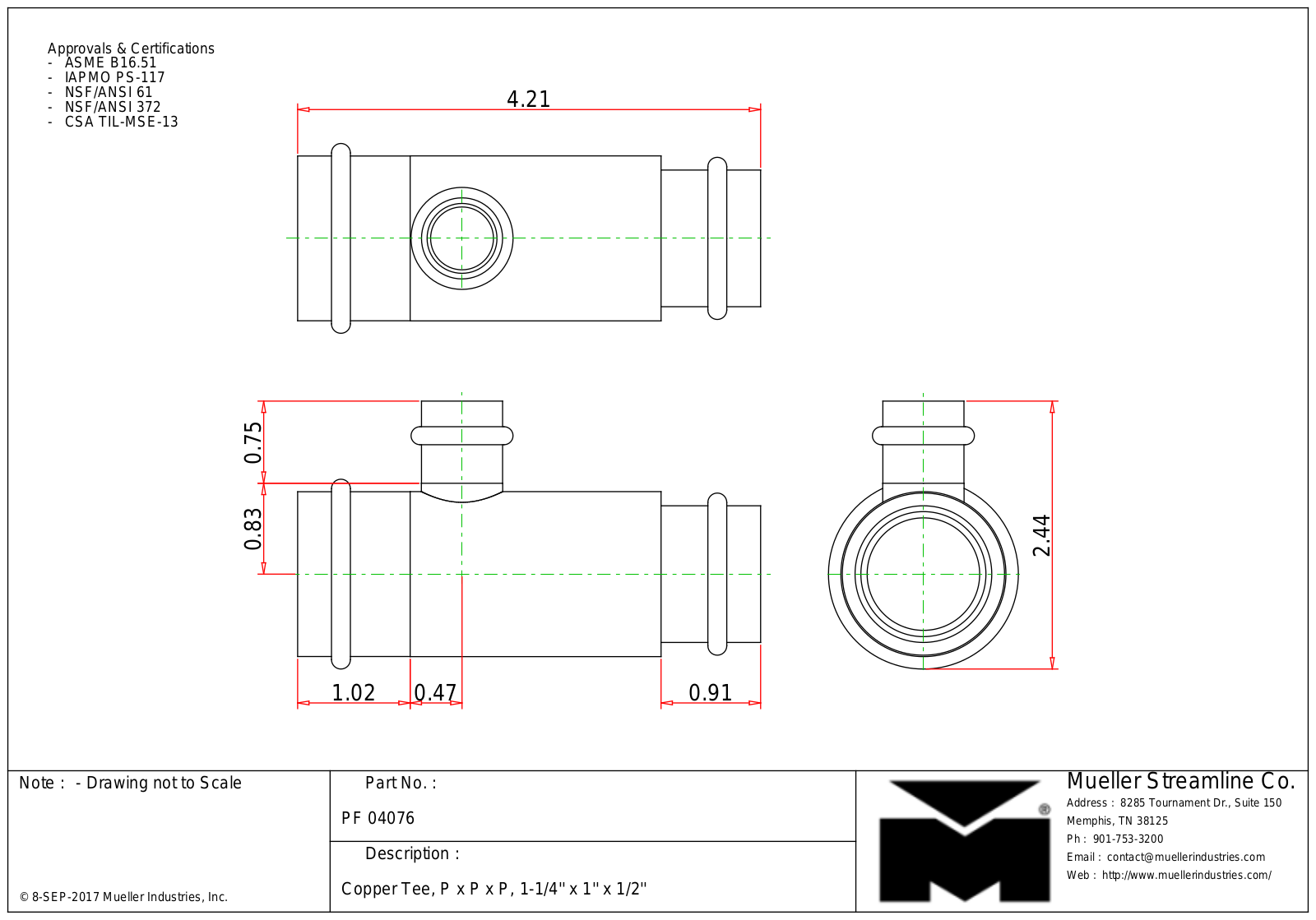 Mueller Streamline PF 04076 Cad Drawing - ManualMachine.com