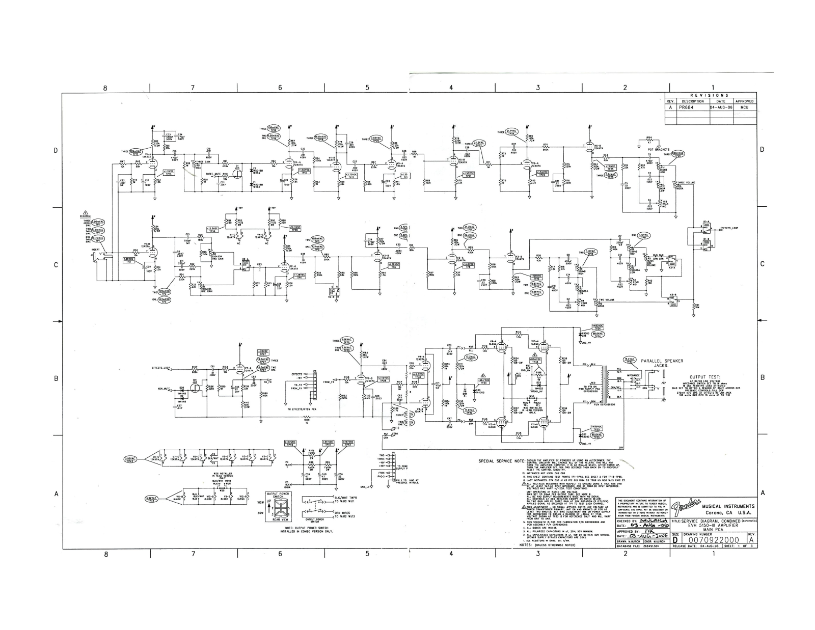 Fender EVH-5150-III Schematic